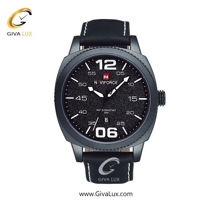 ساعت مچی مردانه بند چرمی ناوی فورس (نیوی فورس) NF9127 B/w/B